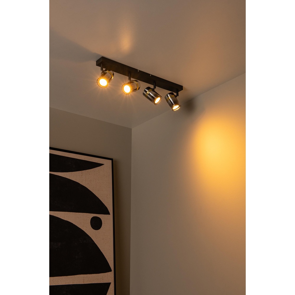 Lucide PlafondspotUpton 4-lichts zwart - 57900/04/65